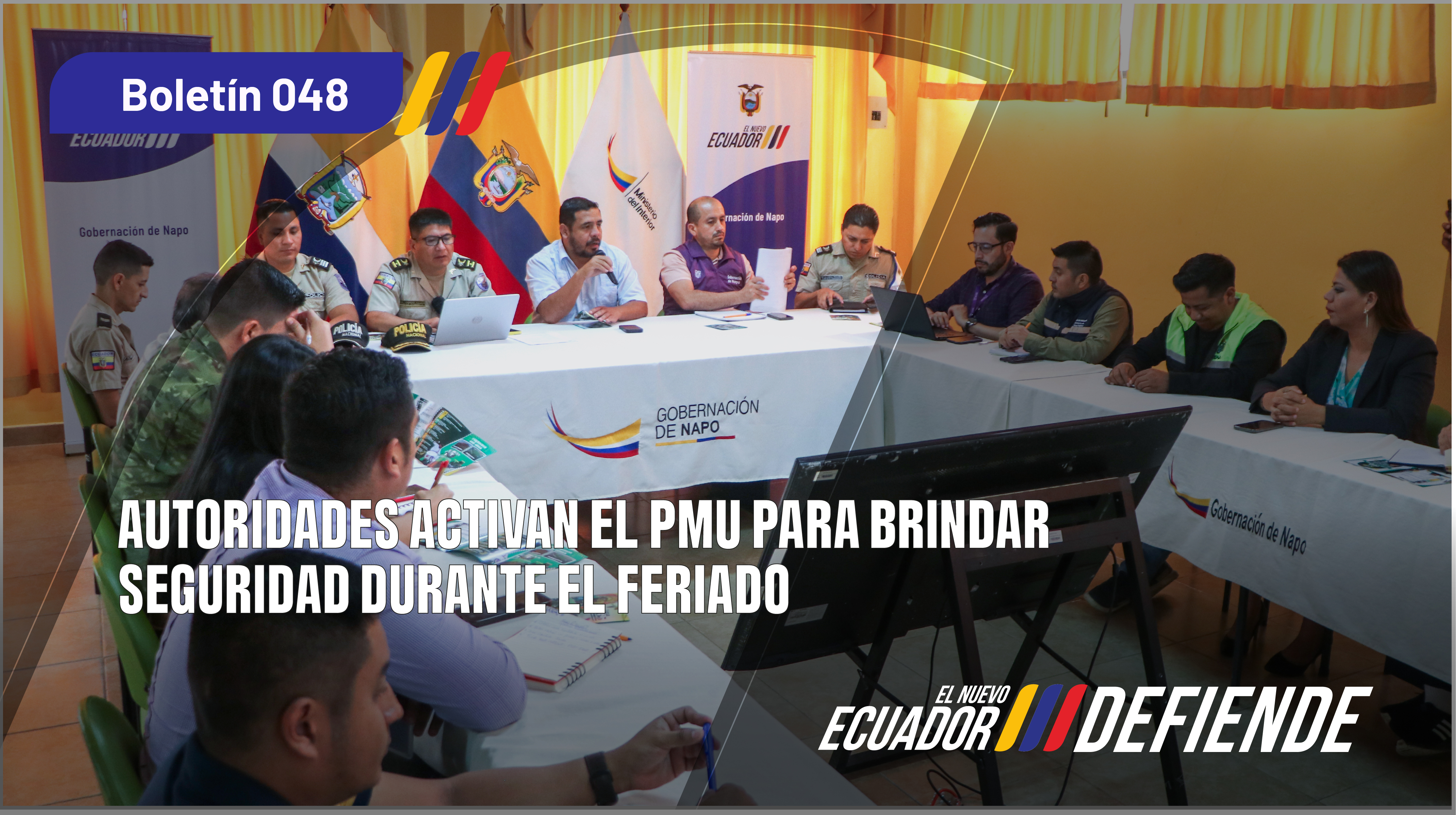 Gobernación de Napo activa el Puesto de Mando Unificado (PMU) para el feriado de Difuntos e Independencia de Cuenca